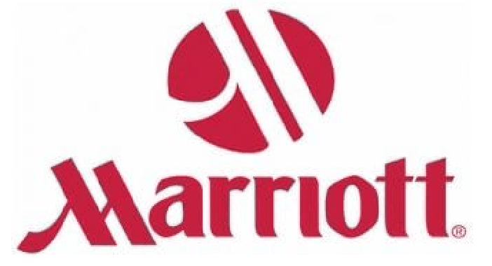 A red and white marriott logo on a white background