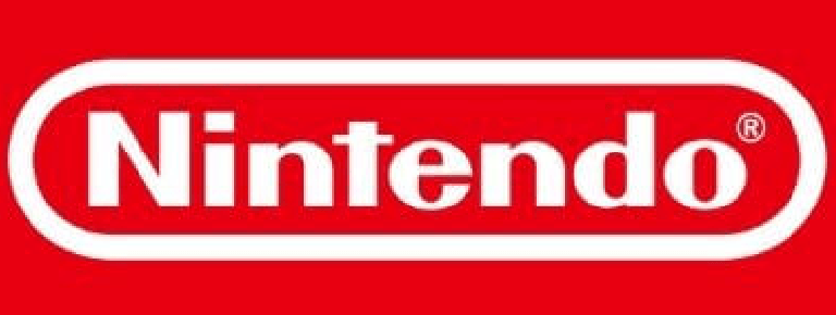 A red and white nintendo logo on a red background