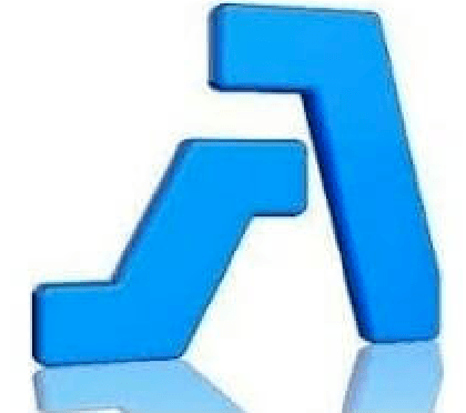 A blue letter a is sitting on a white surface.