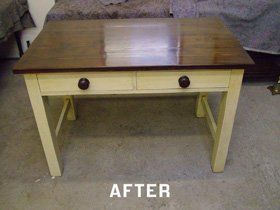 Modern furniture renovation - Surrey - Clint Allen French Polishing - Desk After
