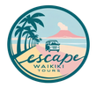 The logo for waikiki tours is black and white with a pineapple on it.