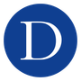 The letter d is in a blue circle on a white background