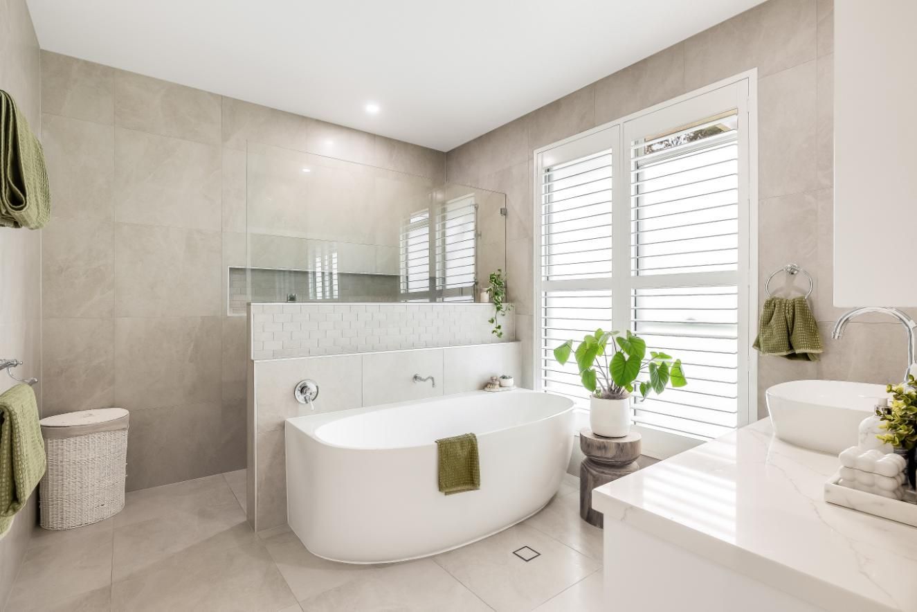 A Bathroom and Water Closet — Windamere Homes in Highfields, QLD