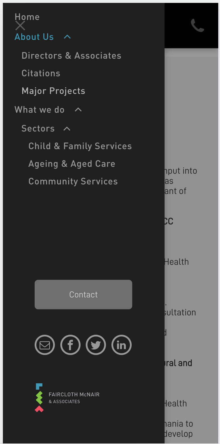 A screenshot of a website that says about us