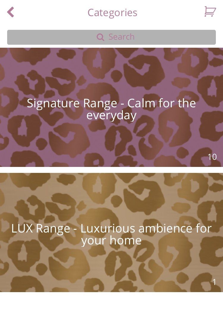 A screenshot of a signature range calm for the everyday lux range luxurious ambience for your home