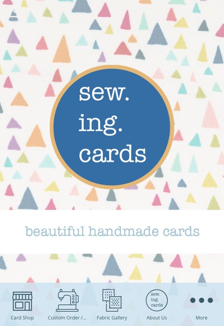 Sew ing cards beautiful handmade cards with triangles on a white background