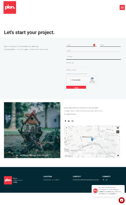 A screenshot of a website that says `` let 's start your project ''.