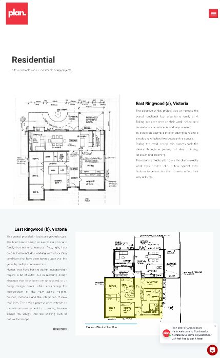 A residential floor plan is shown on a website.