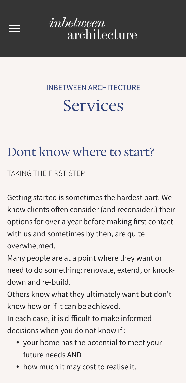 A screenshot of a website that says `` do you know where to start ? '' inbetween architecture website