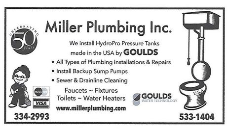 Miller Plumbing Advertisement - Rush, NY - Miller Plumbing Inc