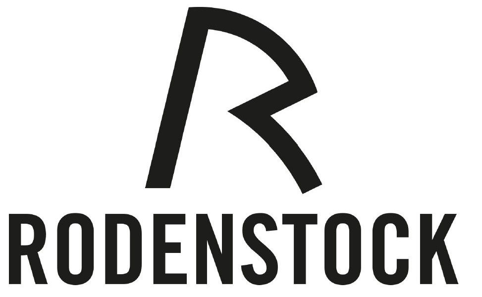 Un logo in bianco e nero per Rodenstock su uno sfondo bianco.