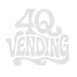 The logo for 4q vending is a white logo on a white background.