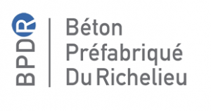 Un logo pour une entreprise appelée béton préfabriqué du richelieu