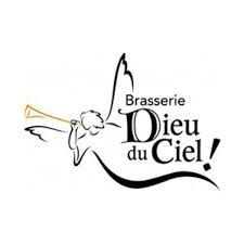 A logo for a restaurant called brasserie dieu du ciel.