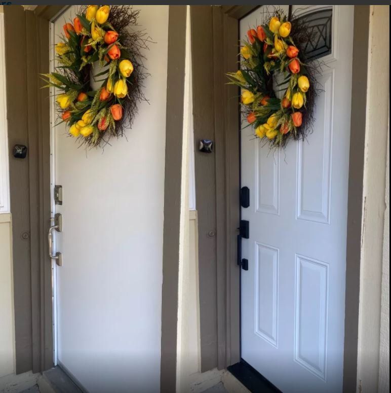 Before And After Images Of A White Door — Tracy, CA — A & R Door Co LLC