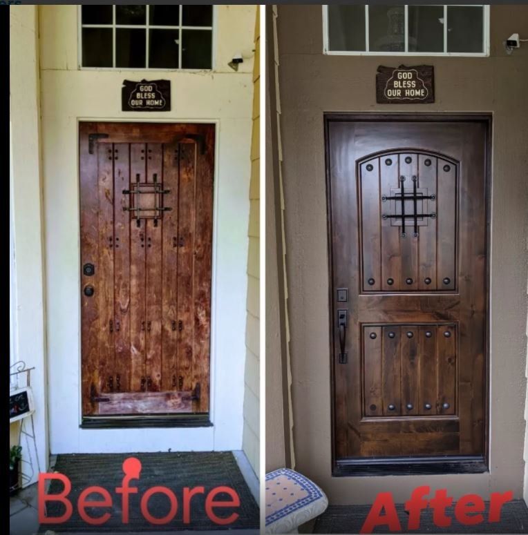 Before And After Images Of Wooden Doors — Tracy, CA — A & R Door Co LLC