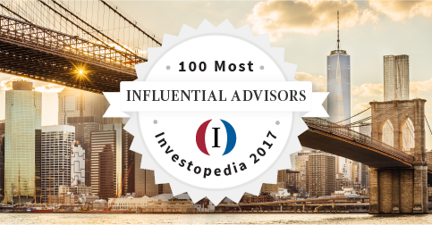 A sign that says 100 most influential advisors