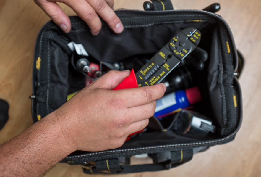 black bag with tools