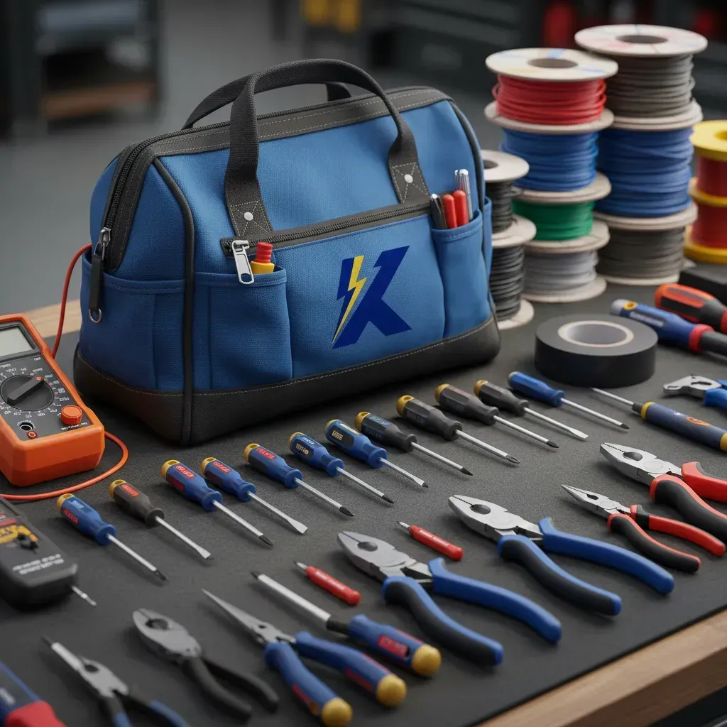 Professional electrician tools symbolizing precision and care