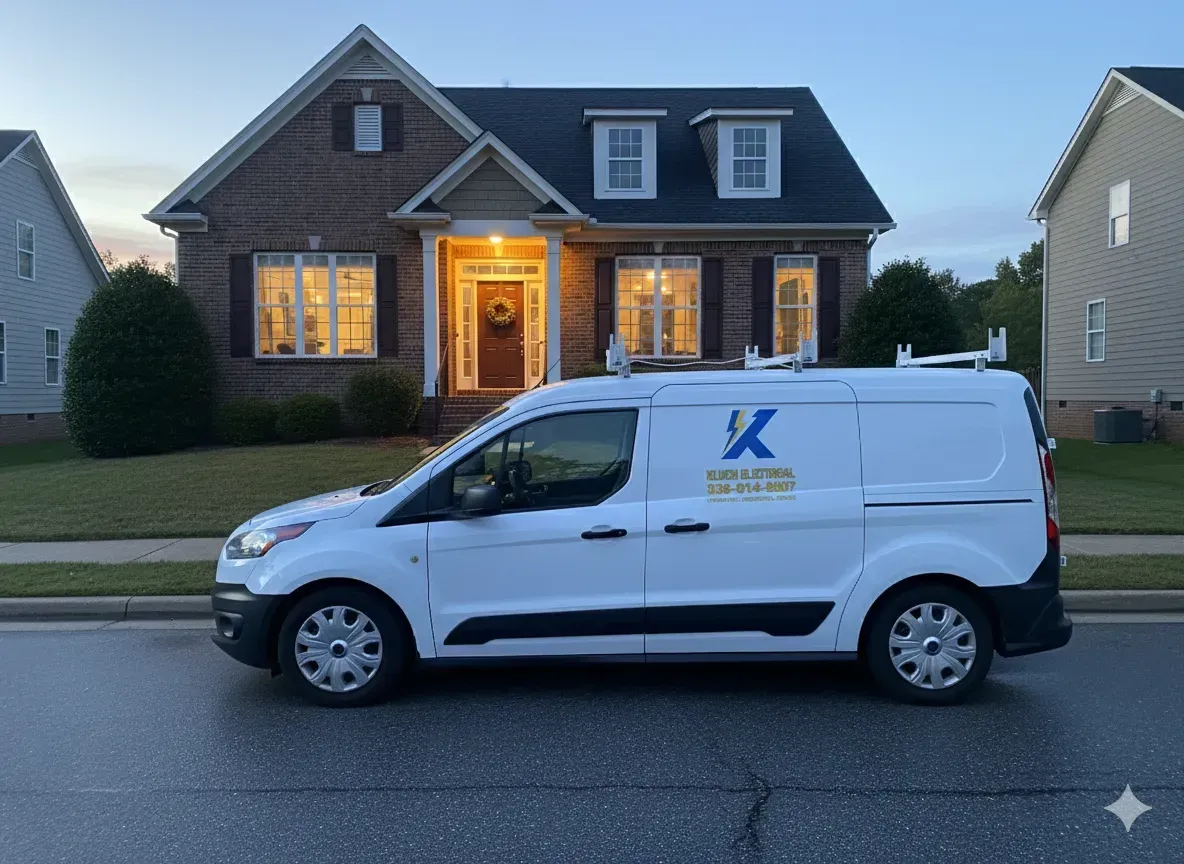 Emergency electrician service van in Greensboro NC ready to help