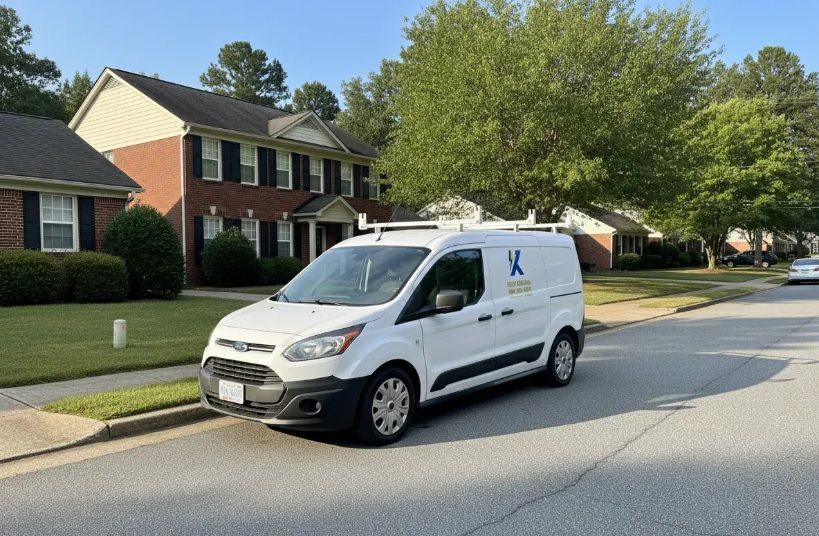 Kluch Electrical service van in Greensboro NC neighborhood