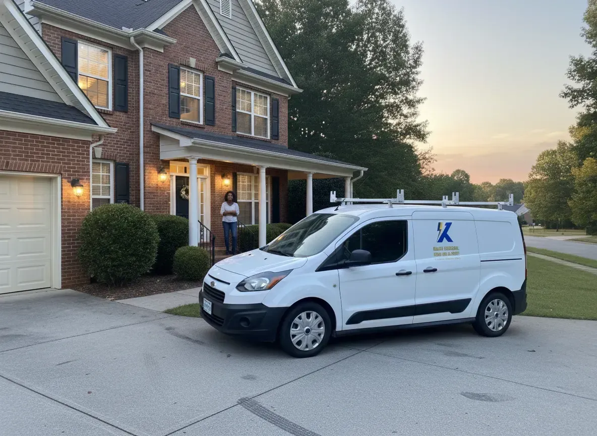 Happy customer after whole-home electrical rewiring in Greensboro NC