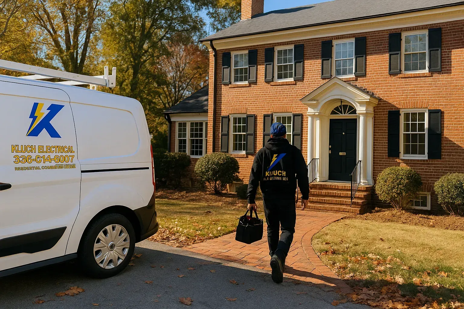 Reliable Winston-Salem NC electrician arriving for home service