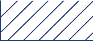 Blue-lined, diagonally hatched rectangular shape.