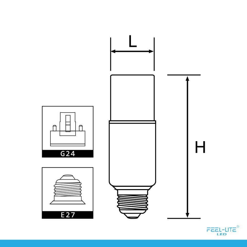 Feel-Lite LED E27-18W TUBE