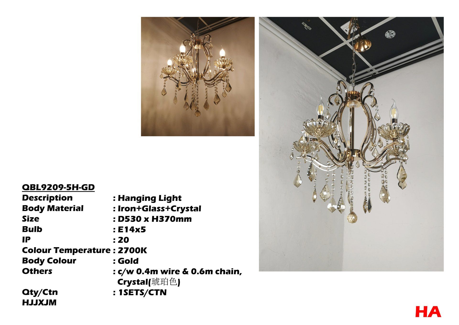 Feel-Lite HANGING-CRYSTAL LIGHT