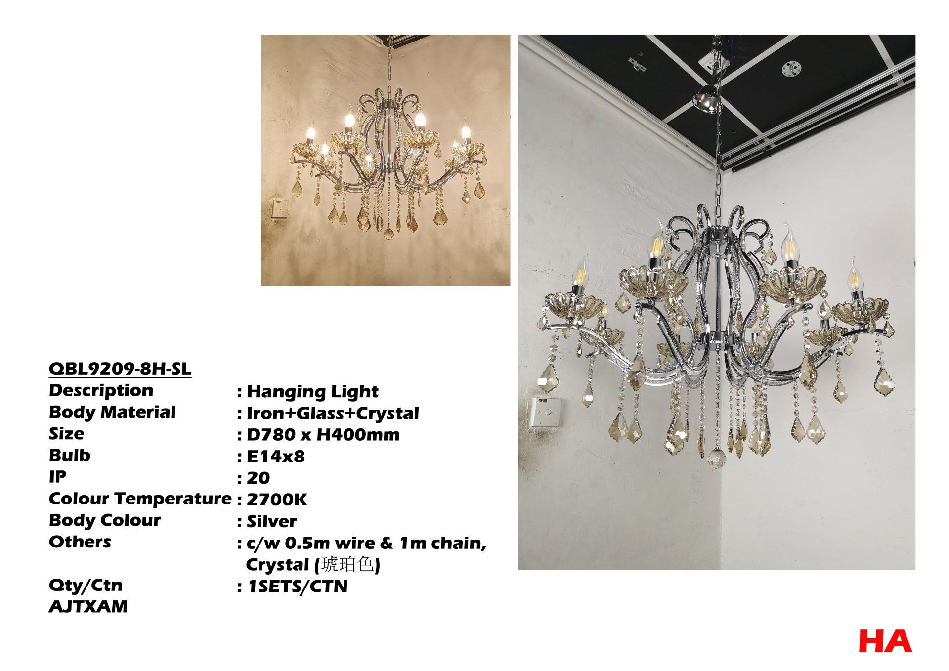 Feel-Lite HANGING-CRYSTAL LIGHT