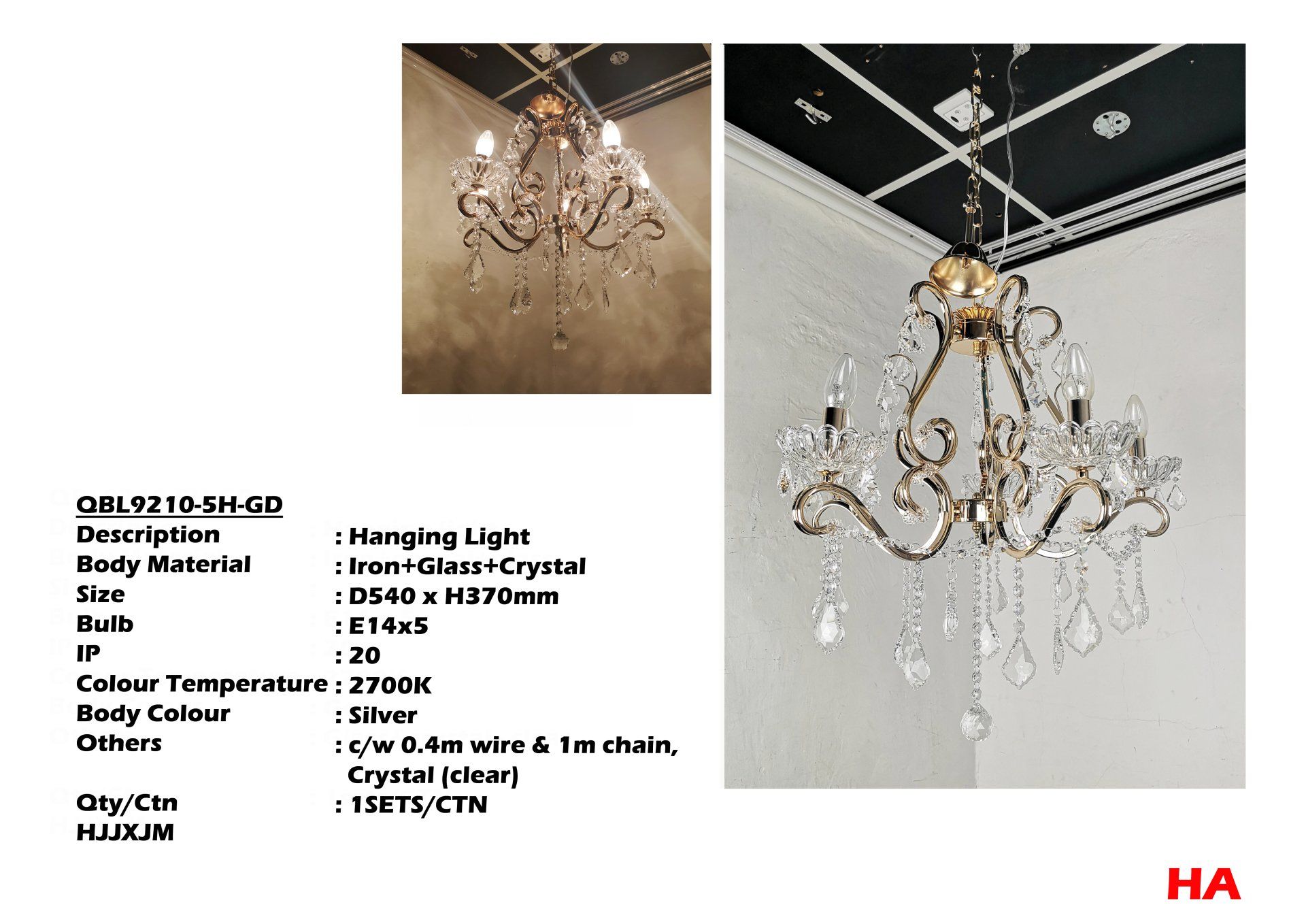 Feel-Lite HANGING-CRYSTAL LIGHT