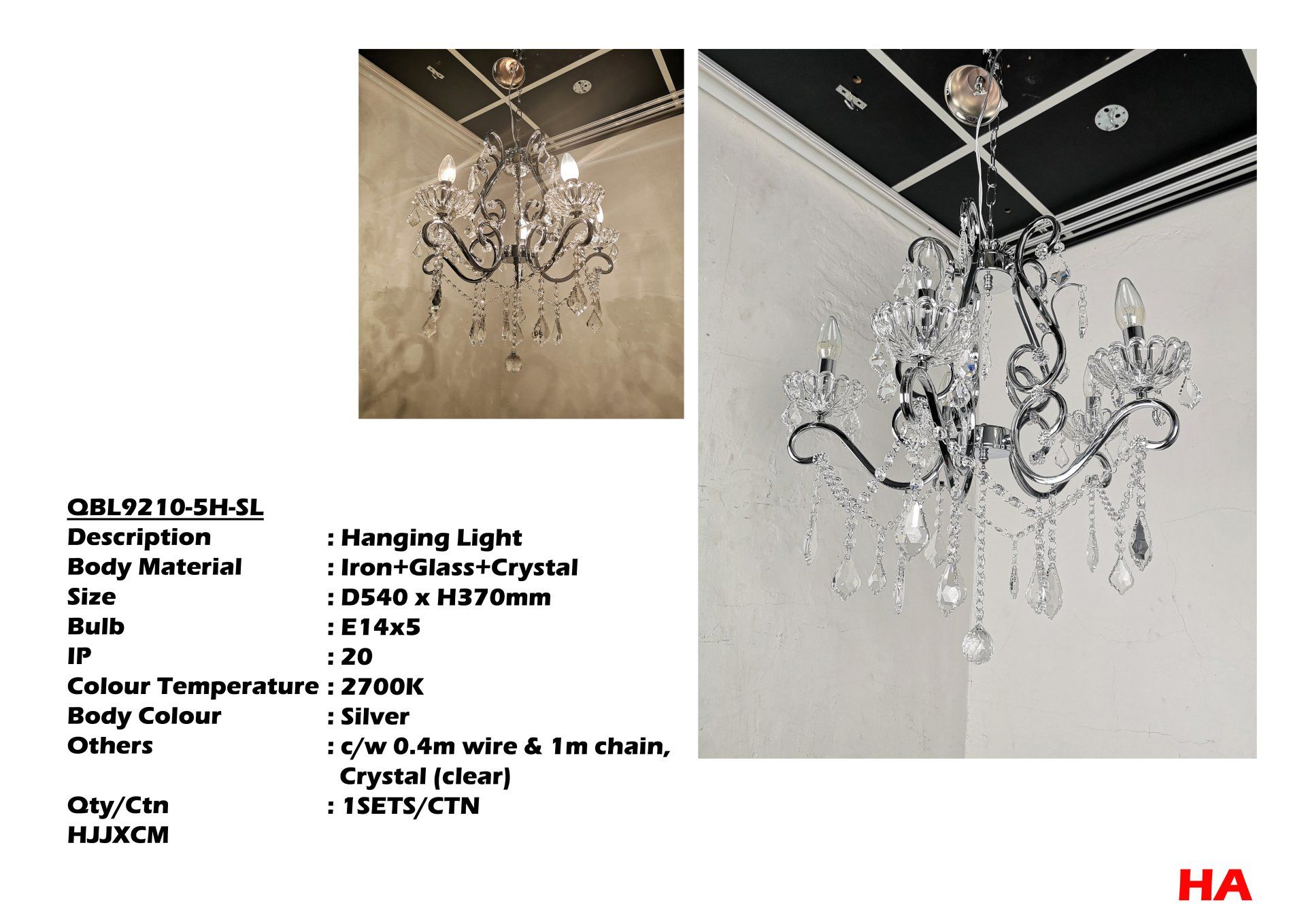 Feel-Lite HANGING-CRYSTAL LIGHT