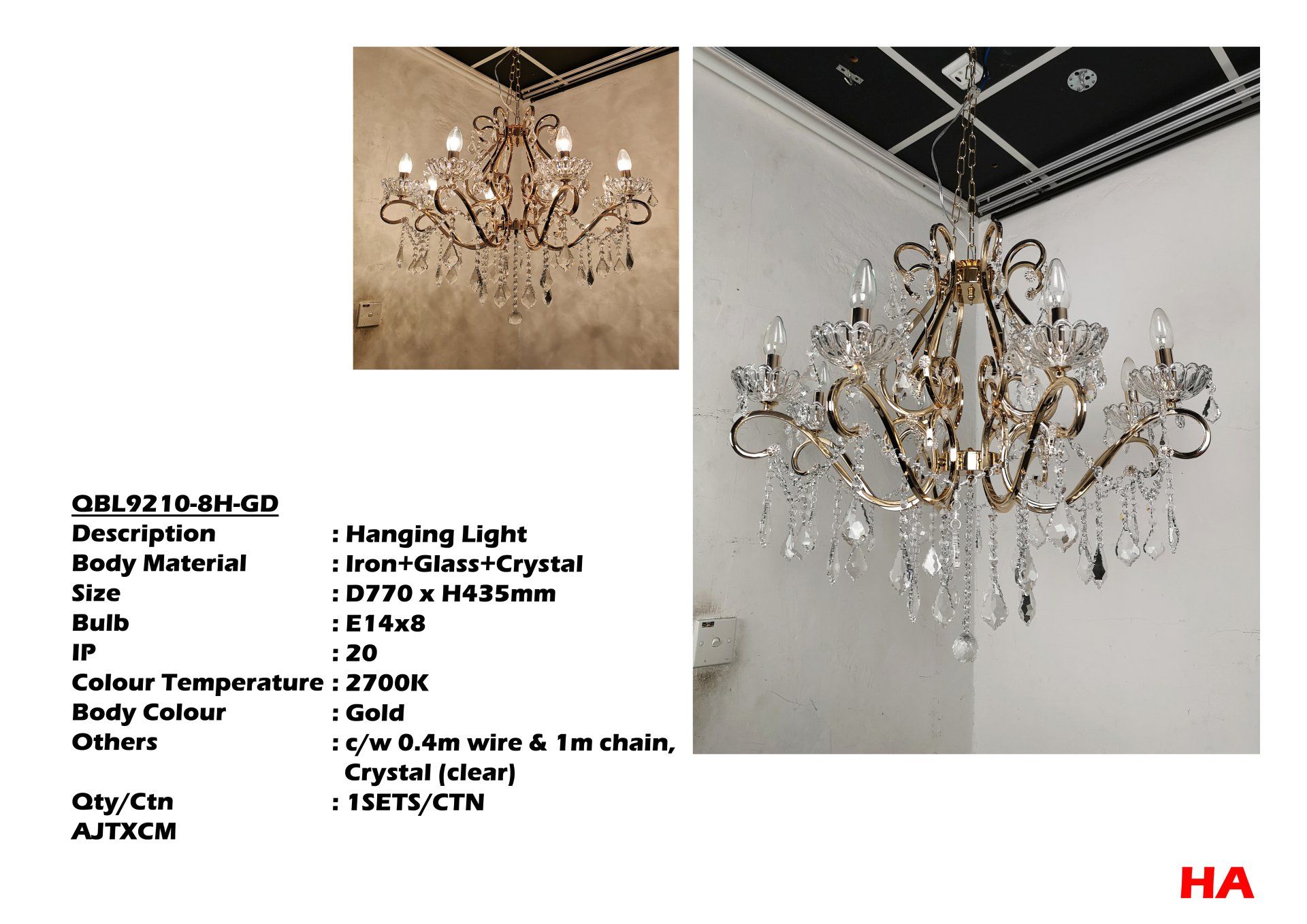 Feel-Lite HANGING-CRYSTAL LIGHT