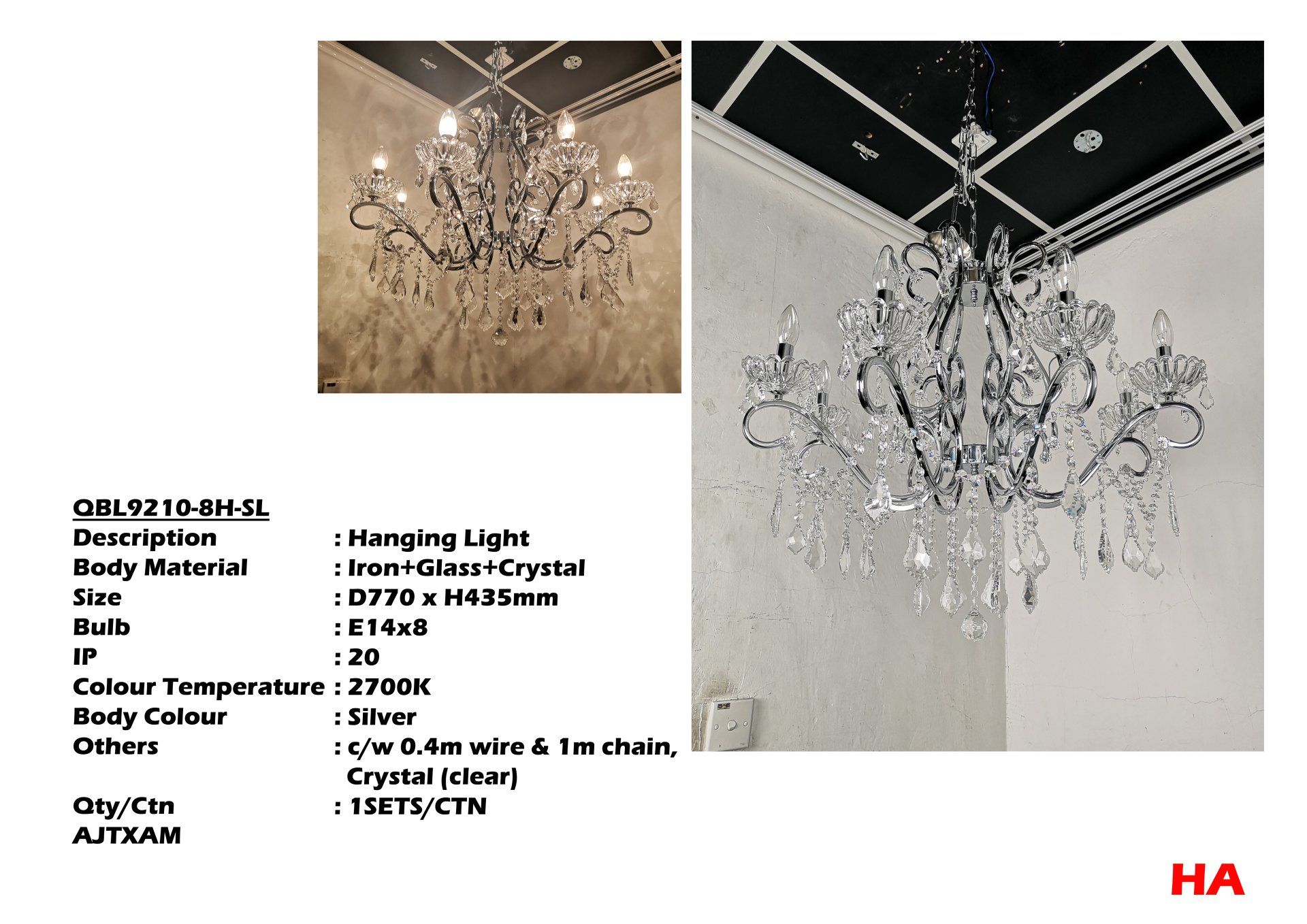 Feel-Lite HANGING-CRYSTAL LIGHT