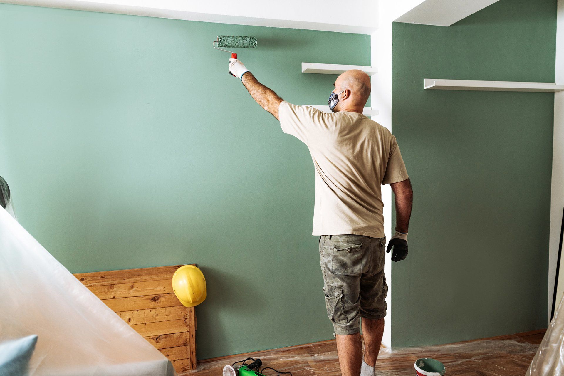 Mature Man Painting A Wall — Newark, DE — Premier Touch Painting