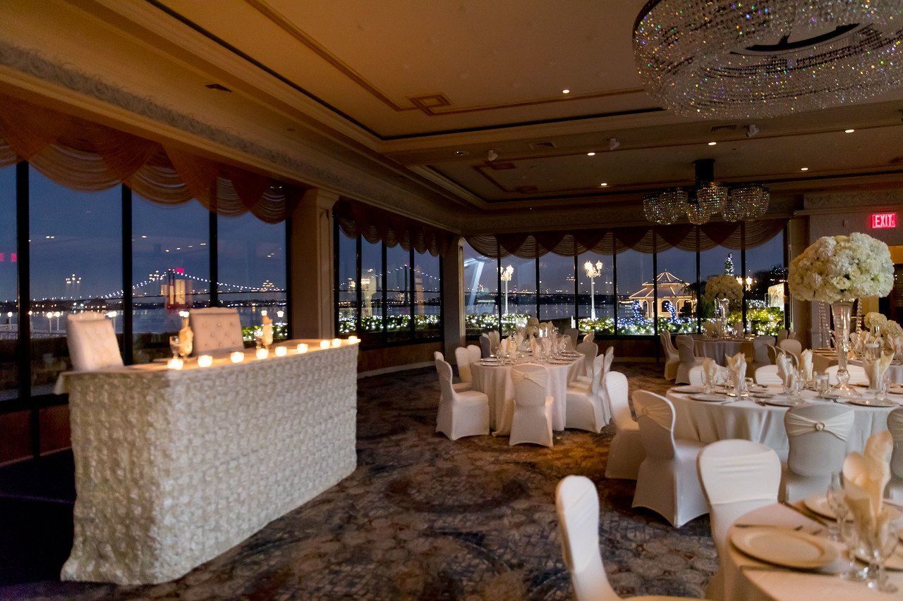 Bride & Groom Table with a View of Bridge