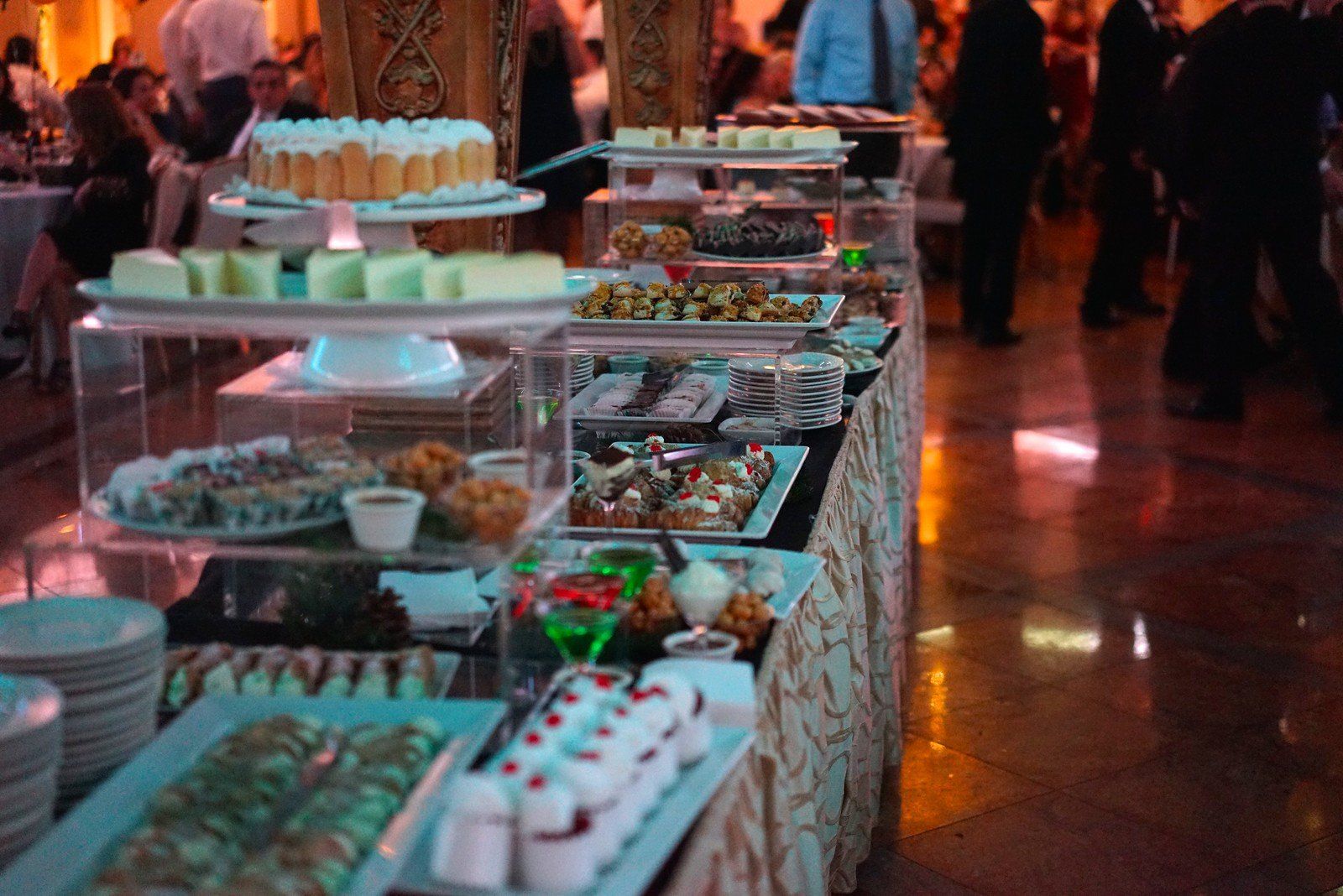 a dessert buffet set up at Marina Del Rey