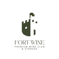 A logo for a winery with a building in the middle of a circle.