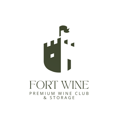 A logo for a winery with a building in the middle of a circle.
