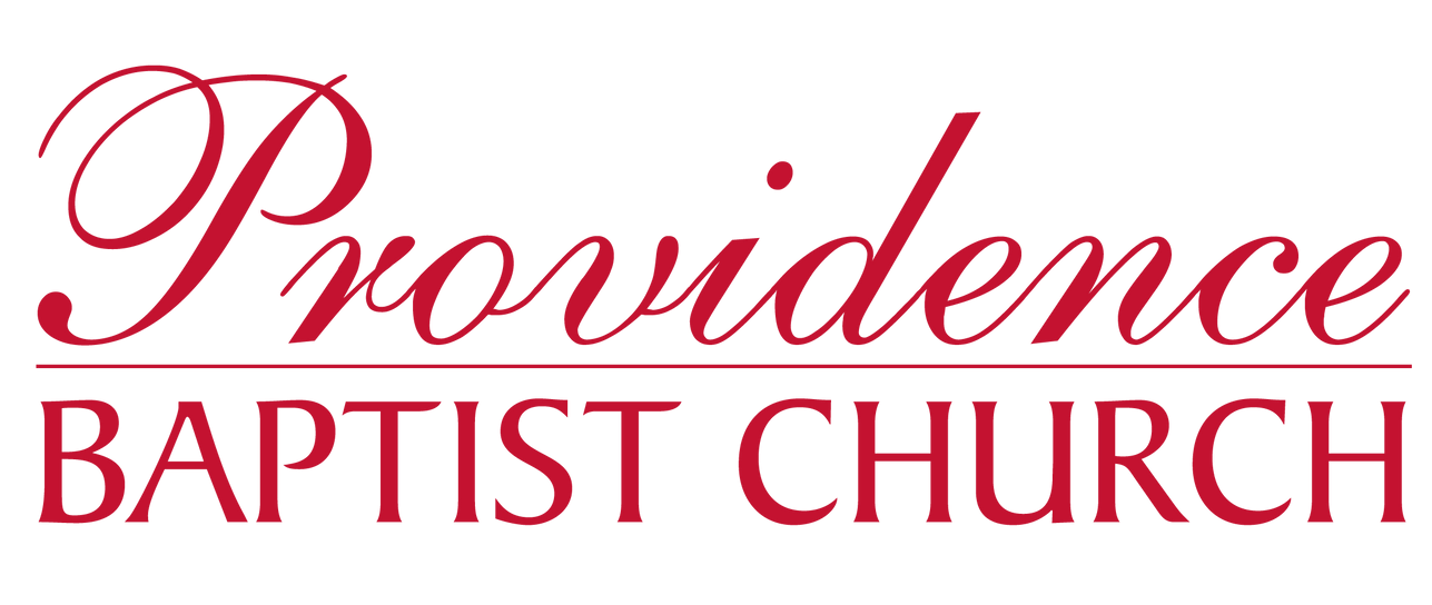 The logo for providence baptist church is blue and white