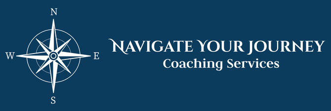 Navigate Your Journey Coaching logo on blue background
