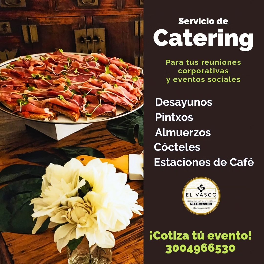 Un anuncio de servicio de catering en español.