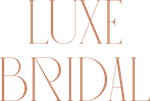A logo for luxe bridal is shown on a white background.