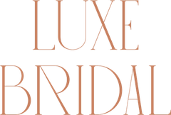 A logo for luxe bridal is shown on a white background.