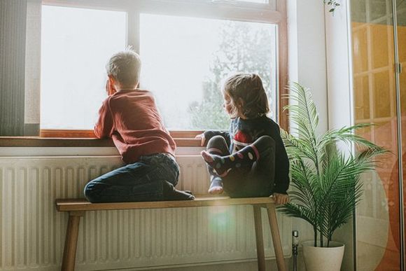 Children Looking Outside the Window — Boone NC — Boone Heating & Air Conditioning Inc