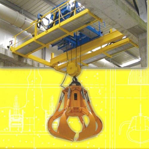 yellow gantry crane with claw