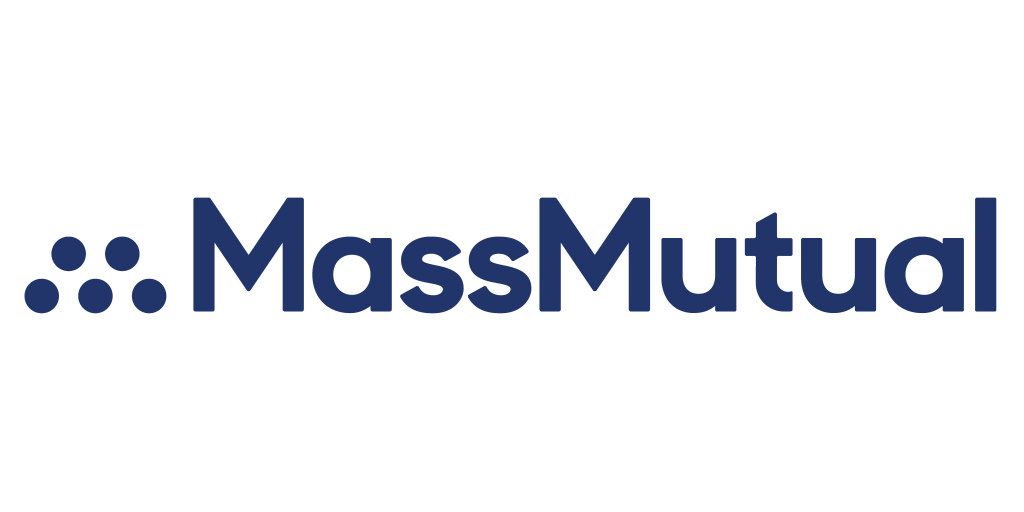 The logo for massmutual is a blue logo on a white background.