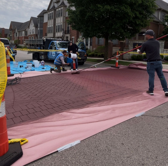 A man is standing next to a sign that says caution