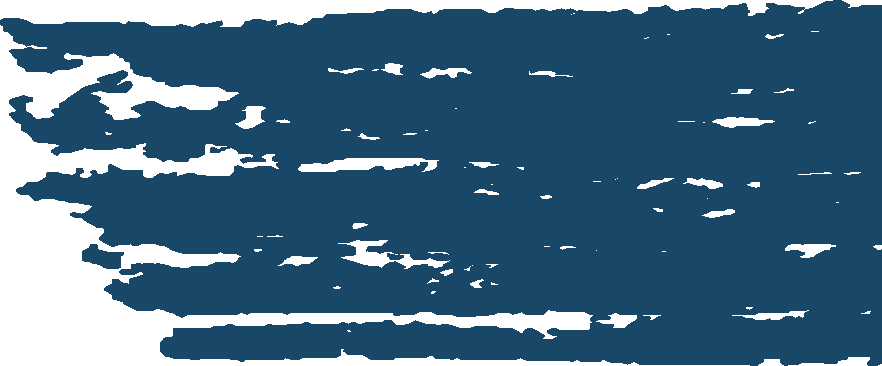 Blue brush stroke with white gaps, looks hand-drawn.